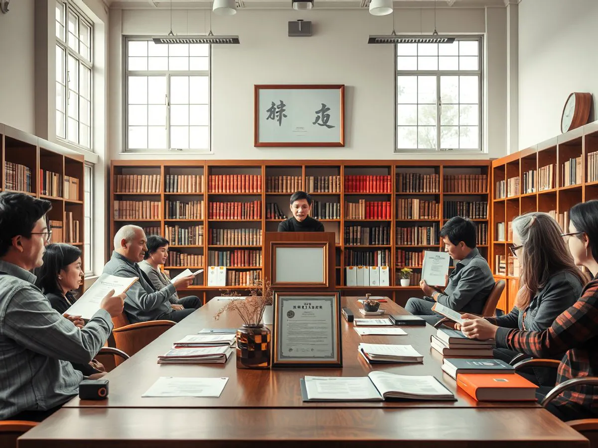 国学讲师授课场景，教室环境典雅，学员专注听讲